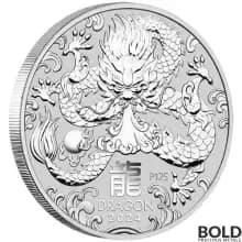 2024 2 oz Perth Lunar Year of the Dragon Silver Coin (BU)