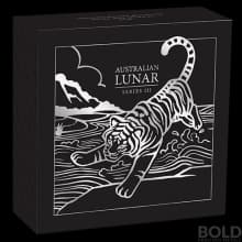 2022 Perth Lunar Year of the Tiger 2 oz Silver Antiqued