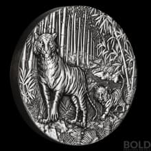 2022 Perth Lunar Year of the Tiger 2 oz Silver Antiqued