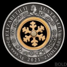 2021 Australia Christmas Wonderland 2 oz Silver Antiqued Colored