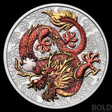 2021 Perth Chinese Myths & Legends: Dragon 1 oz Silver (In Card)