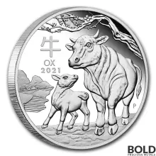 2021 Silver Australia Perth Lunar Year of the Ox Proof - 1 oz