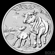 2021 Silver 1 Kilo Australia Perth Lunar Ox BU