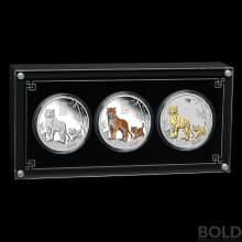 2022 Australia Perth Lunar Year of the Tiger 1 oz Silver Trio 3-Coin Set