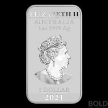2021 Australia Perth Rectangular Dragon 1 oz Silver BU