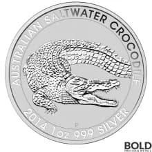 2014 Silver 1 oz Australia Perth Saltwater Crocodile