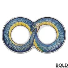 2022 Perth Figure Eight: Snake Ouroboros 2 oz Silver Color Antiqued
