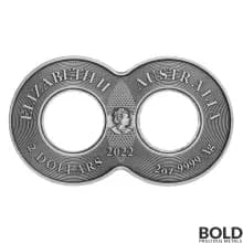 2022 Perth Figure Eight: Snake Ouroboros 2 oz Silver Color Antiqued