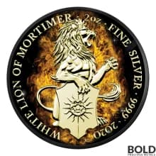 2020 Queen's Beasts Burning White Lion 2 oz Silver