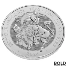 2024 10 oz British Tudor Beasts: Seymour Unicorn Silver Coin (BU)