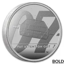 2020 UK 2 oz Silver James Bond 007 R2 (Pay Attention) Proof
