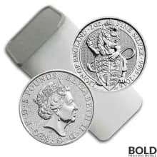 2016 Silver Great Britain Queen's Beasts (The Lion) - 2 oz-Impaired