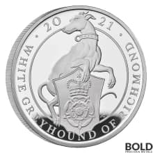 2021 Britain Queen's Beasts Greyhound Richmond 5 oz Silver Proof
