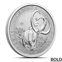 2024 2 oz Canada Ice Age Woolly Mammoth Silver Coin (BU)