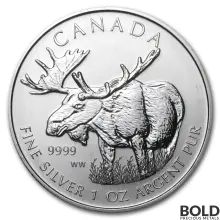 2012 Canada Wildlife Moose 1 oz Silver BU