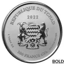 2022 Silver 1 oz Chad Scorpion Prooflike Coin