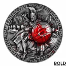 2023 Chad: King Leonidas I of Sparta HR Antiqued 5 oz Silver