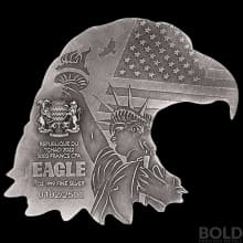 2022 Chad Eagle Shaped 1 oz Silver Antiqued Coin