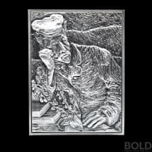 2021 Chad Vincent Van Gogh - Colored Self Portrait 2 oz Silver HR Antiqued