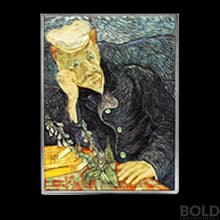 2021 Chad Vincent Van Gogh - Colored Self Portrait 2 oz Silver HR Antiqued