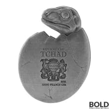 2021 Chad Hatched Velociraptor 2 oz Silver HR Antiqued