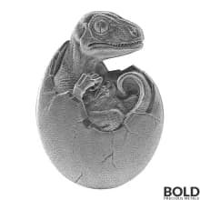 2021 Chad Hatched Velociraptor 2 oz Silver HR Antiqued