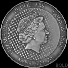 2021 Cook Islands Batman 2 oz Silver Antiqued