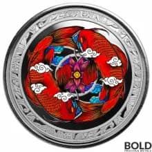 2023 Silver 1 oz Fiji Koi Fish Proof Coin (Colored)