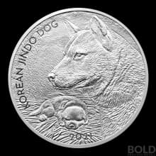 2021 1oz South Korea Jindo Dog Silver BU
