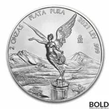 2021 Mexican Libertad 2 oz Silver BU