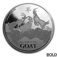 2015 Silver 1 oz New Zealand Lunar Goat
