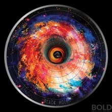 2021 Niue Universe Black Hole 2 oz Silver UV Antiqued