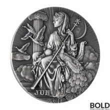 2022 Silver 2 oz Niue Roman Gods: Juno Antique HR Coin