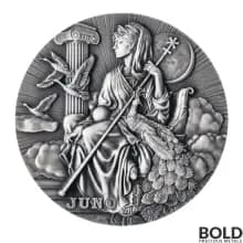 2022 Silver 2 oz Niue Roman Gods: Juno Antique HR Coin