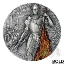 2022 Silver Niue Heroines: Joan of Arc 2 oz Antique High-Relief Coin