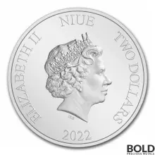 2022 Niue Lunar Year of the Tiger 1 oz Silver Colored Proof