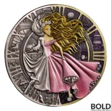 2023 1 oz Niue Cinderella's Story Antiqued Silver Coin (Color)