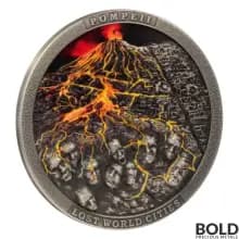 2023 2 oz Niue Pompeii Antiqued Silver Coin (Color)