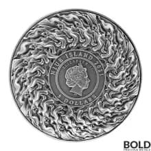 2021 Niue Ne Zha Kills The Dragon King's Son 2 oz Silver Antiqued