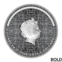 2021 Niue Punk Universe CYBERPUNK 2 oz Silver UV Antiqued