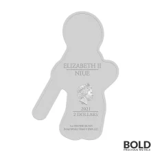 2021 Niue Shrek Gingerbread Man Shaped 1 oz Silver Colored Proof