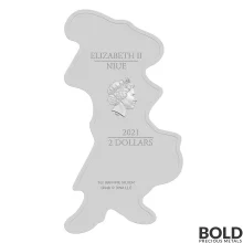 2021 Niue Shrek Puss in Boots Shaped 1 oz Silver Colored Proof