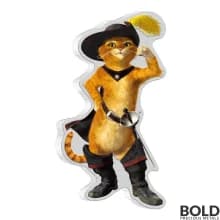 2021 Niue Shrek Puss in Boots Shaped 1 oz Silver Colored Proof