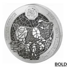 2019 Rwanda Lunar Year of the Pig 1 oz Silver BU
