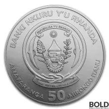 2021 Rwanda African Ounce Okapi 1 oz Silver BU