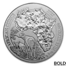 2021 Rwanda African Ounce Okapi 1 oz Silver BU