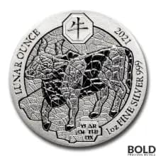 2021 Rwanda Lunar Year of the Ox 1 oz Silver BU