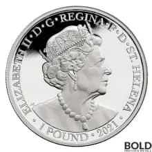 2021 St Helena Napoleon Angel 1 oz Silver Gilded Proof