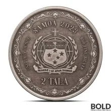 2023 1 oz Samoa Mermaid Mother & Daughter Silver Coin (Antiqued)