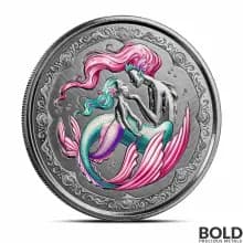 2023 1 oz Samoa Mermaid Mother & Daughter Silver Coin (Colored)